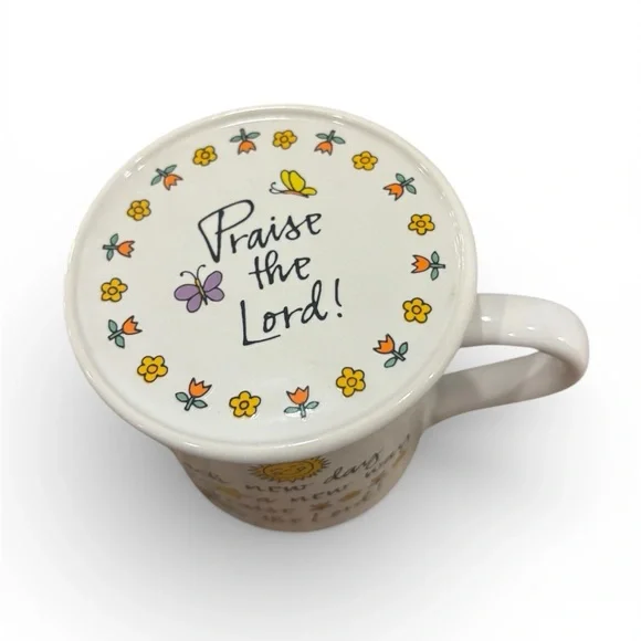 Hallmark Mug Mates Inspirational Praise The Lord Cream Mug with Coaster Set NEW - Picture 2 of 7
